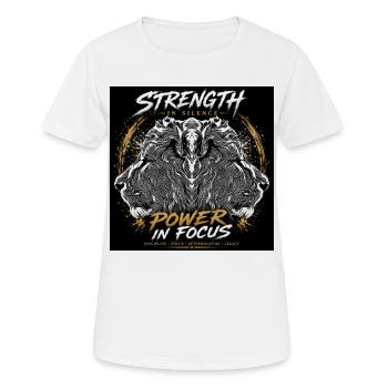 Pouvoir dans le silence : Focus Design - T-shirt respirant Femme - blanc - Devant - AI Model Female 172 dark (172cm)