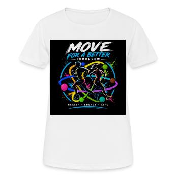 Faites de l’exercice pour un avenir meilleur - T-shirt respirant Femme - blanc - Devant - AI Model Female 172 dark (172cm)