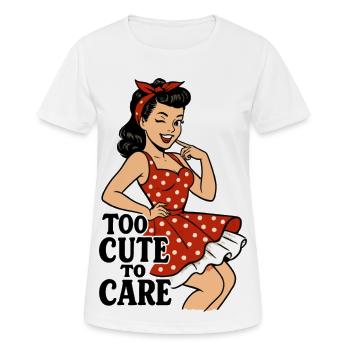 Trop mignonne pour s’en soucier – Pin-up coquine rétro - T-shirt respirant Femme - blanc - Devant - AI Model Female 172 dark (172cm)