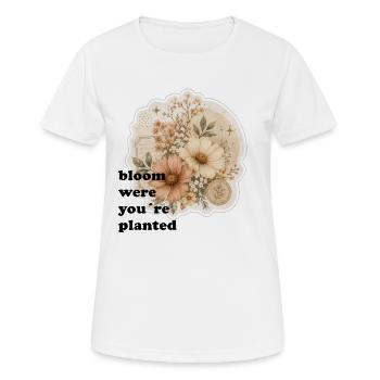 Blumenzeit Vintage Bouquet - Frauen T-Shirt atmungsaktiv - Weiß - Vorne - AI Model Female 172 dark (172cm)