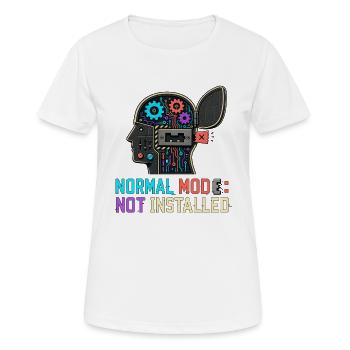 Normal Mode Not Installed – Geek Robot IT - Frauen T-Shirt atmungsaktiv - Weiß - Vorne - AI Model Female 172 dark (172cm)