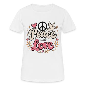 Peace and love - Women's Breathable T-Shirt - white - Front - AI Model Female 172 dark (172cm)