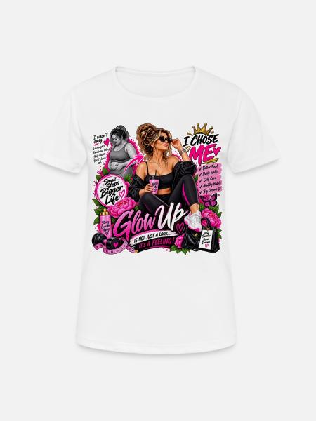 Frauen-Glow Up - Frauen T-Shirt atmungsaktiv - Weiß