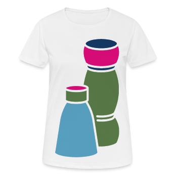 Salz und Pfeffer - Frauen T-Shirt atmungsaktiv - Weiß - Vorne - AI Model Female 172 dark (172cm)