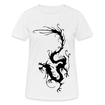 Dragon de fumée noire - T-shirt respirant Femme - blanc - Devant - AI Model Female 172 dark (172cm)