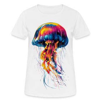 Méduse Méduse de feu Méduse Méduse mignonne - T-shirt respirant Femme - blanc - Devant - AI Model Female 172 dark (172cm)