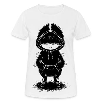 Enfant Hoodie Ombre Visage Caché - T-shirt respirant Femme - blanc - Devant - AI Model Female 172 dark (172cm)