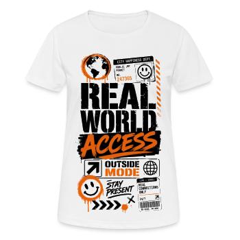 Real World Access Grafik - Frauen T-Shirt atmungsaktiv - Weiß - Vorne - AI Model Female 172 dark (172cm)