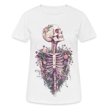 Cage thoracique florale - T-shirt respirant Femme - blanc - Devant - AI Model Female 172 dark (172cm)