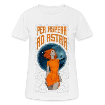 Style rétro Astro Lady - Per Aspera ad Astra - T-shirt respirant Femme - blanc - Devant - AI Model Female 172 dark (172cm)