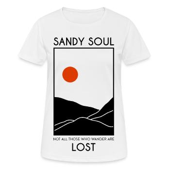 Déserts de sable / dunes de sable avec un soleil rouge - T-shirt respirant Femme - blanc - Devant - AI Model Female 172 dark (172cm)