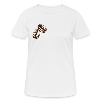 Kaffeebohnen - Frauen T-Shirt atmungsaktiv - Weiß - Vorne - AI Model Female 172 dark (172cm)
