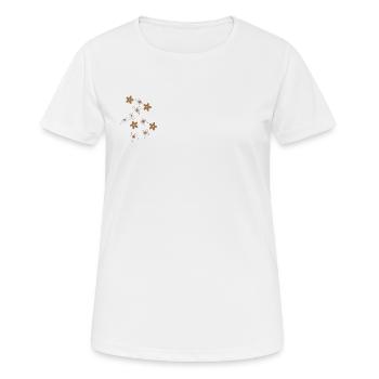 Boho Blumen Muster - Cottagecore Aesthetic  - Frauen T-Shirt atmungsaktiv - Weiß - Vorne - AI Model Female 172 dark (172cm)