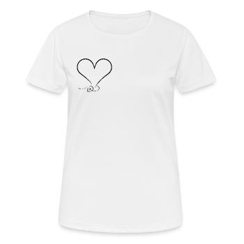 Verschnörkeltes Herz–minimalistisch & einzigartig - Frauen T-Shirt atmungsaktiv - Weiß - Vorne - AI Model Female 172 dark (172cm)