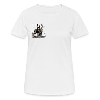 Galgo StreetArt n°04b - T-shirt respirant Femme - blanc - Devant - AI Model Female 172 dark (172cm)
