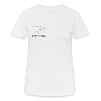 CHIEN RHODÉSIEN À DOS Saule - T-shirt respirant Femme - blanc - Devant - AI Model Female 172 dark (172cm)