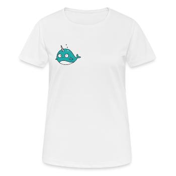 Narwal - Frauen T-Shirt atmungsaktiv - Weiß - Vorne - AI Model Female 172 dark (172cm)