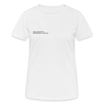 Know Jesus know peace hoodie and shirt - Women's Breathable T-Shirt - white - Front - AI Model Female 172 dark (172cm)