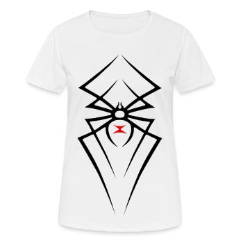 Araignée Black Widow Tribal R6Z - T-shirt respirant Femme - blanc - Devant - AI Model Female 172 dark (172cm)