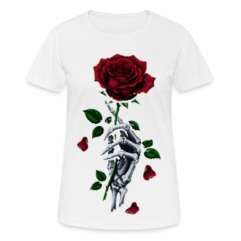 Rote Rose Skelett Hand Gotische Rose - Frauen T-Shirt atmungsaktiv - Weiß - Vorne - AI Model Female 172 dark (172cm)
