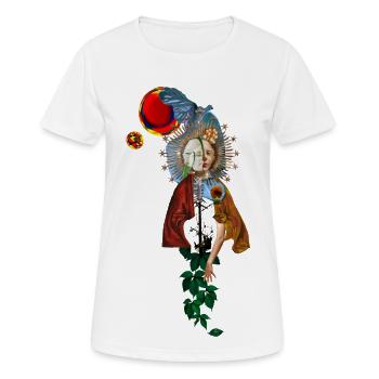 Collage d’anatomie de la Renaissance surréaliste - T-shirt respirant Femme - blanc - Devant - AI Model Female 172 dark (172cm)