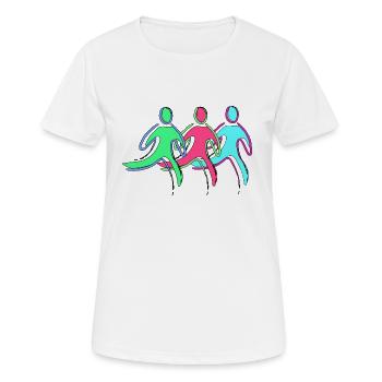 Lauftraining, Sportler - Frauen T-Shirt atmungsaktiv - Weiß - Vorne - AI Model Female 172 dark (172cm)