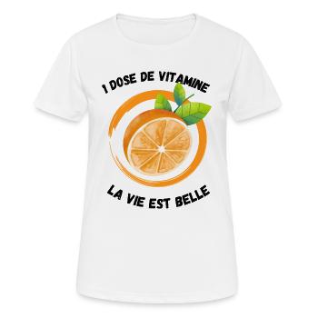 une dose de vitamine pour l' hiver - T-shirt respirant Femme - blanc - Devant - AI Model Female 172 dark (172cm)
