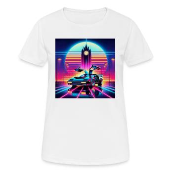 Retour vers le futur retro futuriste années 80 - T-shirt respirant Femme - blanc - Devant - AI Model Female 172 dark (172cm)