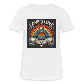 LOVE is LOVE - T-shirt respirant Femme - blanc - Devant - AI Model Female 172 dark (172cm)