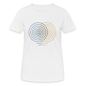 Interférence concentrique – Conception physique - T-shirt respirant Femme - blanc - Devant - AI Model Female 172 dark (172cm)