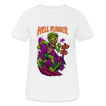 HELL RUNNER - Women's Breathable T-Shirt - white - Front - AI Model Female 172 dark (172cm)