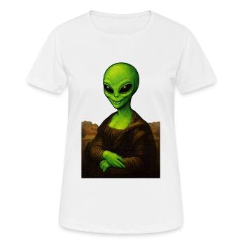 Alionde - Portrait d'ET avec style Renaissance - T-shirt respirant Femme - blanc - Devant - AI Model Female 172 dark (172cm)