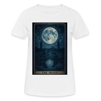 Tarot XVIII "Der Mond" - Frauen T-Shirt atmungsaktiv - Weiß - Vorne - AI Model Female 172 dark (172cm)