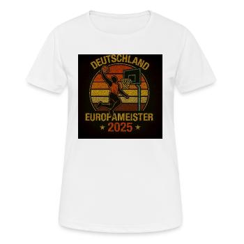 Basketball Europameister 2025 Deutschland - Frauen T-Shirt atmungsaktiv - Weiß - Vorne - AI Model Female 172 dark (172cm)