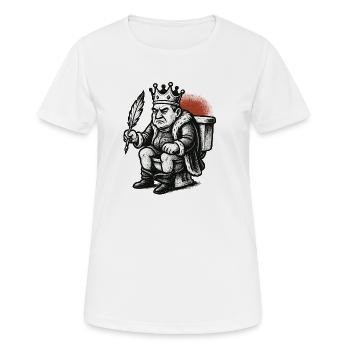König auf Thron mit Feder - Frauen T-Shirt atmungsaktiv - Weiß - Vorne - AI Model Female 172 dark (172cm)
