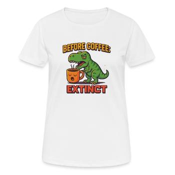 before coffee extinct - Women's Breathable T-Shirt - white - Front - AI Model Female 172 dark (172cm)