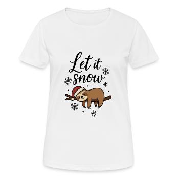 Peluche paresseux Let it Snow Motif de Noël - T-shirt respirant Femme - blanc - Devant - AI Model Female 172 dark (172cm)