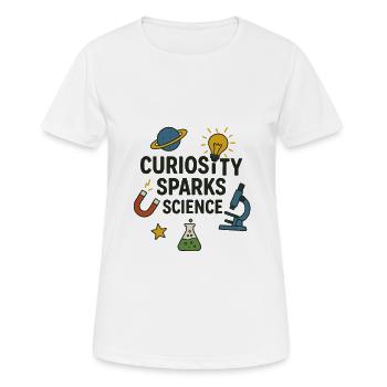 Curiosity Sparks Science - Women's Breathable T-Shirt - white - Front - AI Model Female 172 dark (172cm)