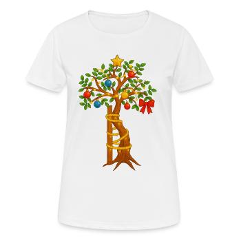 Bäumchen von Andry in weihnachtlich - Frauen T-Shirt atmungsaktiv - Weiß - Vorne - AI Model Female 172 dark (172cm)