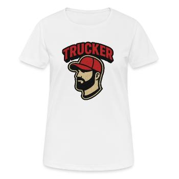 Tête de camionneur avec casquette rouge - T-shirt respirant Femme - blanc - Devant - AI Model Female 172 dark (172cm)