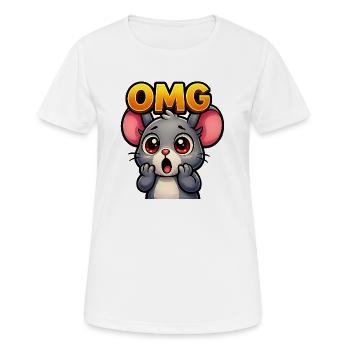 OMG Mouse - T-shirt respirant Femme - blanc - Devant - AI Model Female 172 dark (172cm)