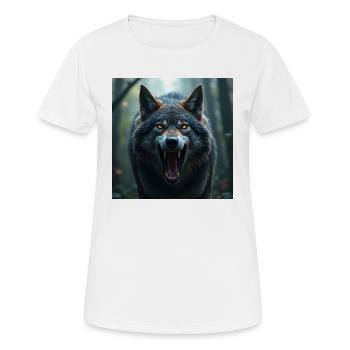 Aggressive wolf - Women's Breathable T-Shirt - white - Front - AI Model Female 172 dark (172cm)