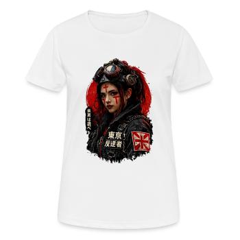 Tokyo Rebellin Untergrund - Frauen T-Shirt atmungsaktiv - Weiß - Vorne - AI Model Female 172 dark (172cm)