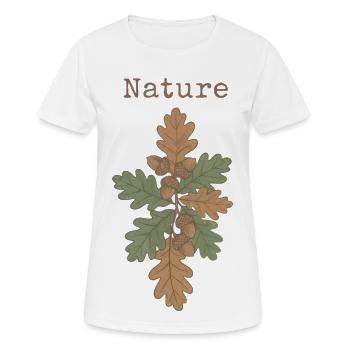 Eichenzweig mit Eicheln für Natur, Wald und Herbst - Frauen T-Shirt atmungsaktiv - Weiß - Vorne - AI Model Female 172 dark (172cm)