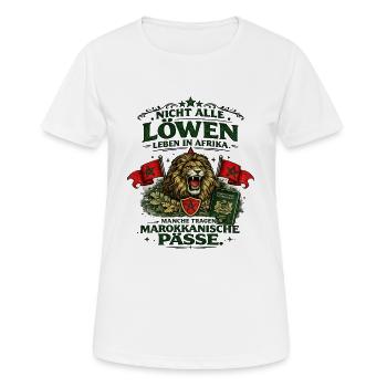 Löwe und marokkanische Pässe - Frauen T-Shirt atmungsaktiv - Weiß - Vorne - AI Model Female 172 dark (172cm)