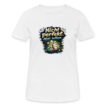 Nicht perfekt, aber selten - Frauen T-Shirt atmungsaktiv - Weiß - Vorne - AI Model Female 172 dark (172cm)