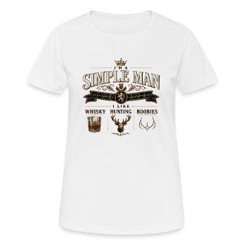 Simple Man Whisky Hunter - Women's Breathable T-Shirt - white - Front - AI Model Female 172 dark (172cm)