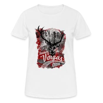 Immer Vorwärts Hirsch - Frauen T-Shirt atmungsaktiv - Weiß - Vorne - AI Model Female 172 dark (172cm)