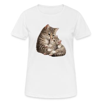 Maman chatte câline son adorable chaton mignon - T-shirt respirant Femme - blanc - Devant - AI Model Female 172 dark (172cm)