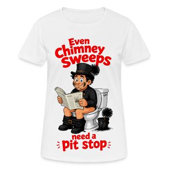 Brosse à chienée à arrêt de gouffre - T-shirt respirant Femme - blanc - Devant - AI Model Female 172 dark (172cm)
